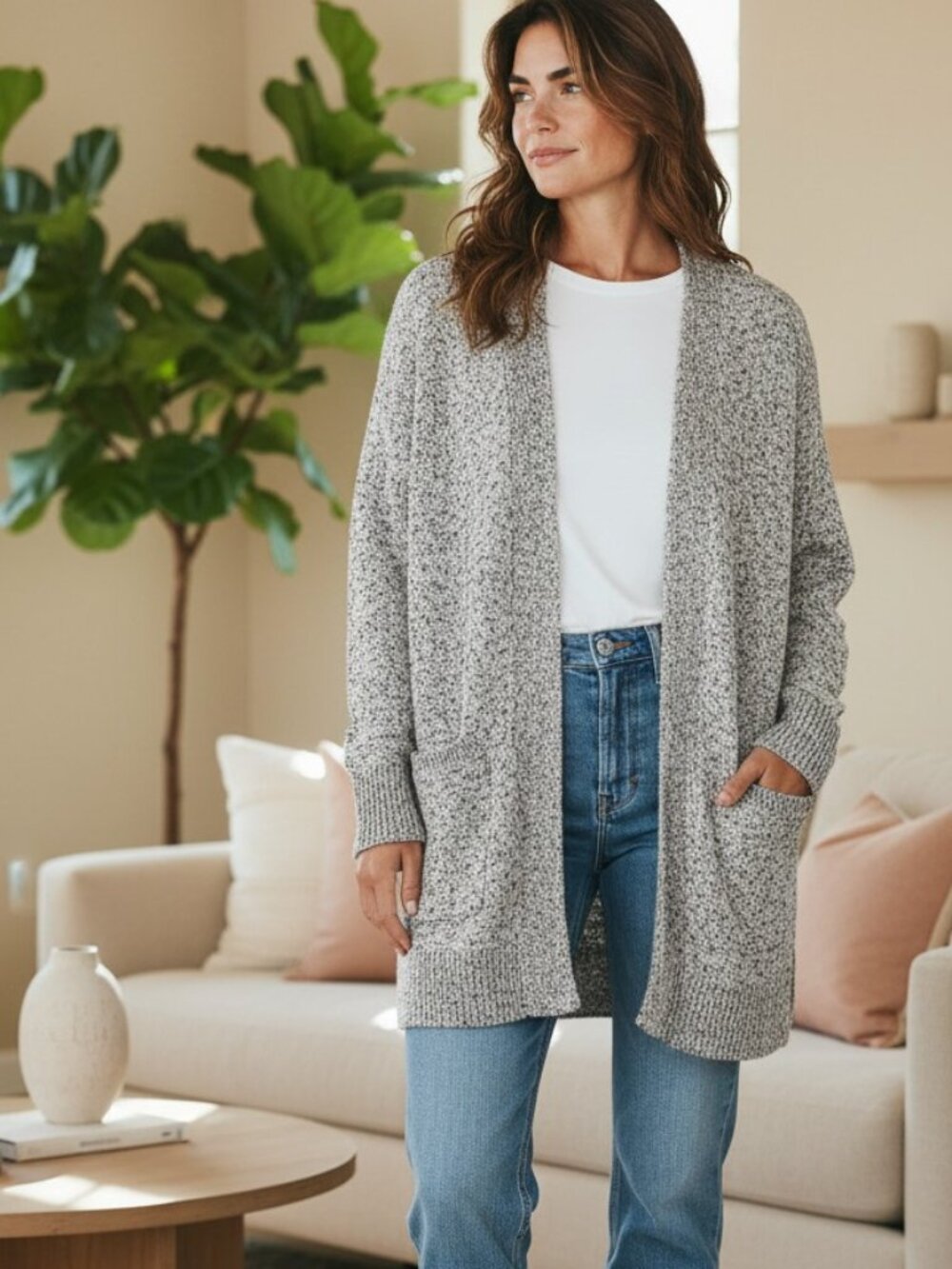 Madewell - Cottagecore Speckled Cardigan Cozy Soft Knit Pockets - FITS A SMALL